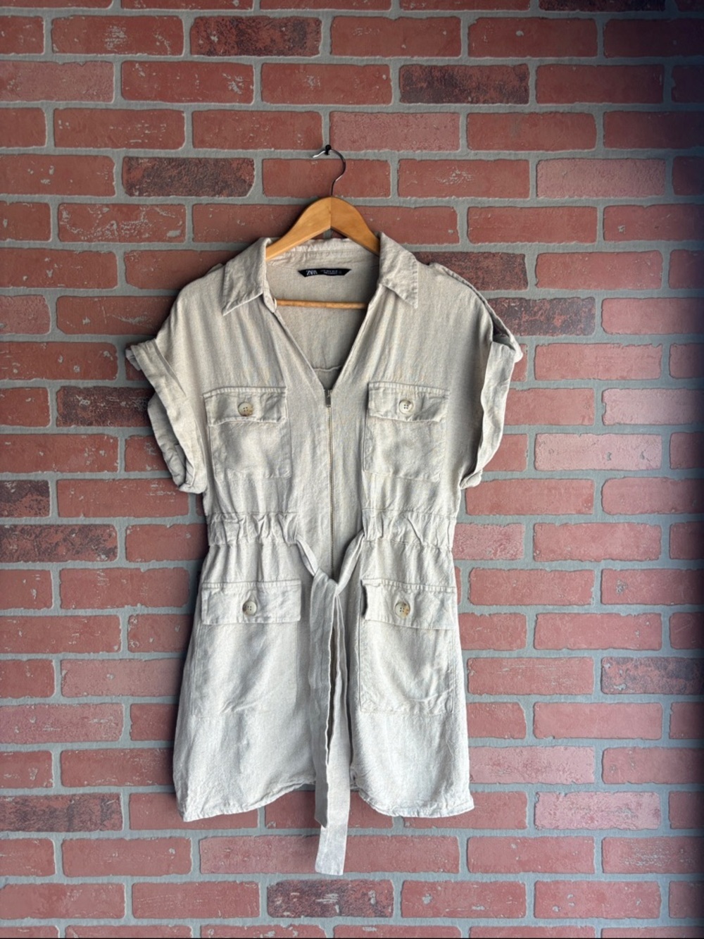 Zara linen blend cargo dress - Picture 3 of 5